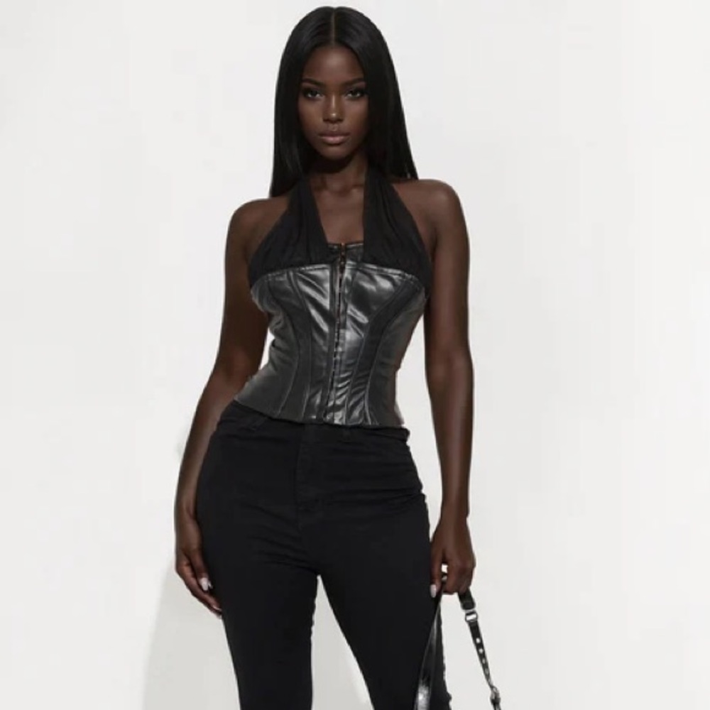 Dark Whispers Faux Leather Corset Top NEW 🏷️